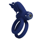 Pretty Love Jamele 10 Functions Cock Ring Navy Blue Vibrating Cock Rings
